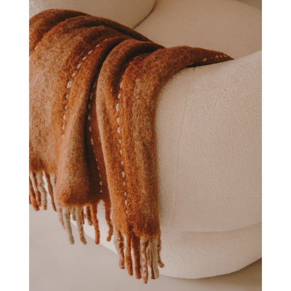 Gyapjú-szálkeverék takaró 130x170 cm Mayela – Kave Home-image-2