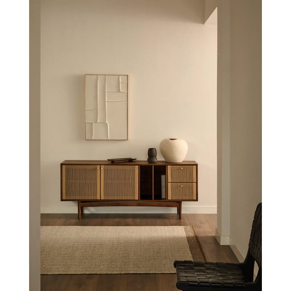 Barna alacsony komód diófa dekorral 180x73 cm Elan – Kave Home-image-1