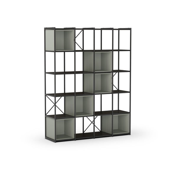 Zöld-fekete könyvespolc 140x179 cm Anya – Marckeric-image-3