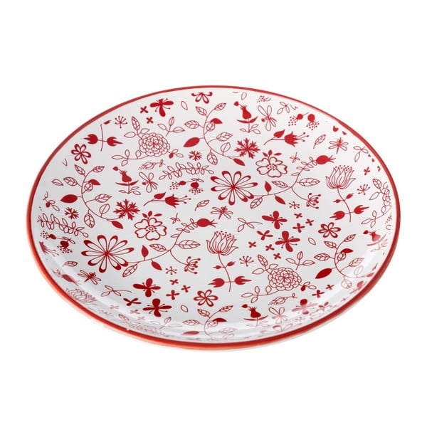 Piros-fehér tányér Ø 20,3 cm - Unimasa Meadow