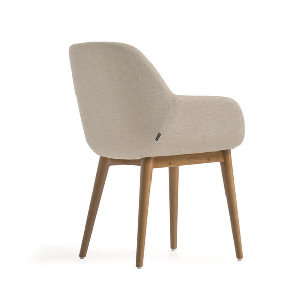 Bézs kárpitozott karfás étkezőfotel Konna – Kave Home-image-4