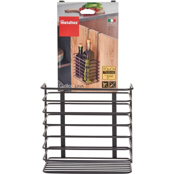 Galileo Lava Tall fekete fém konyhai függőpolc - Metaltex-image-2