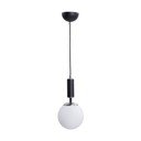 Fehér-fekete függőlámpa üveg búrával ø 15 cm Hector – Squid Lighting