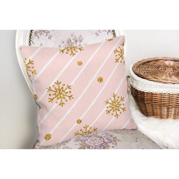 Gold Snowflakes karácsonyi párnahuzat, 42 x 42 cm - Minimalist Cushion Covers-image-2