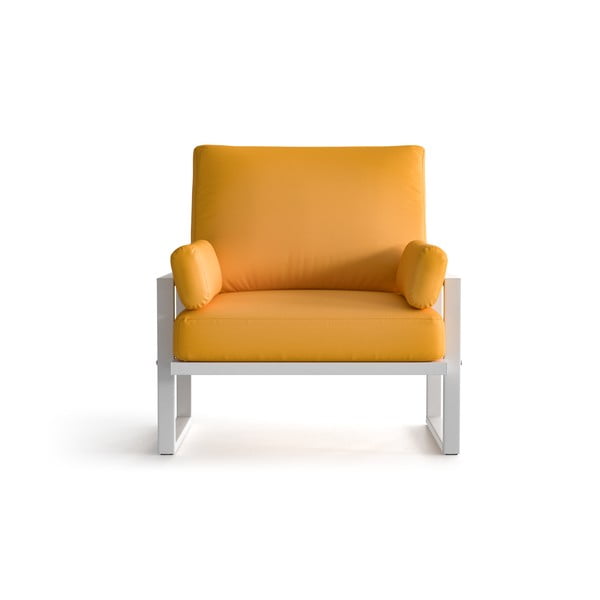 Angie sárga karfás kerti fotel, világos lábakkal - Marie Claire Home