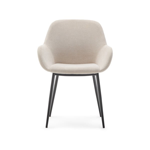 Krémszínű kárpitozott étkezőfotel Konna – Kave Home-image-3