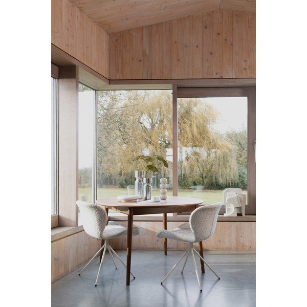 Kerek bővíthető étkezőasztal diófa dekoros asztallappal és hosszabbító asztallappal ø 120 cm Twist – Zuiver-image-1