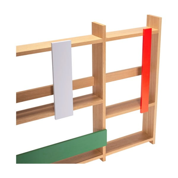 Natúr színű többszintes fali polc tölgyfa dekorral 110 cm Arki – Hübsch-image-3