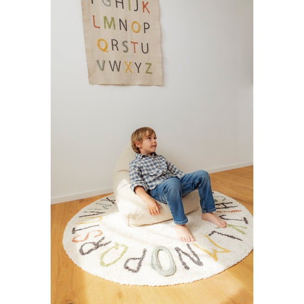 Krémszínű pamut gyerek játszószőnyeg ø120 cm ABC Color and Letters – Lorena Canals-image-4