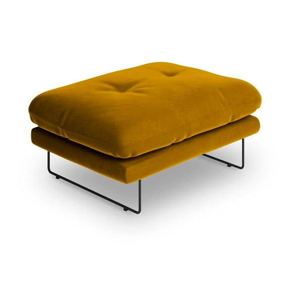 Gravity sárga bársony puff - Windsor & Co Sofas-image-2