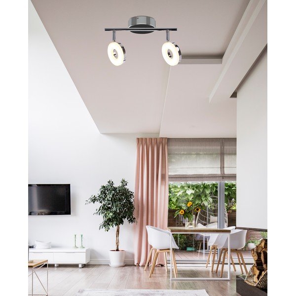 Fényes ezüstszínű LED mennyezeti lámpa 27x16 cm Thema – Candellux Lighting-image-1