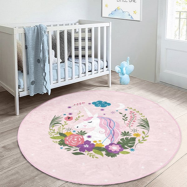 Rózsaszín gyerek szőnyeg ø 120 cm Comfort – Mila Home-image-1