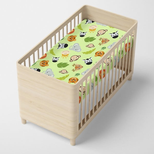 Wild zöld elasztikus pamut lepedő, 60 x 120 cm - Mr. Fox-image-3