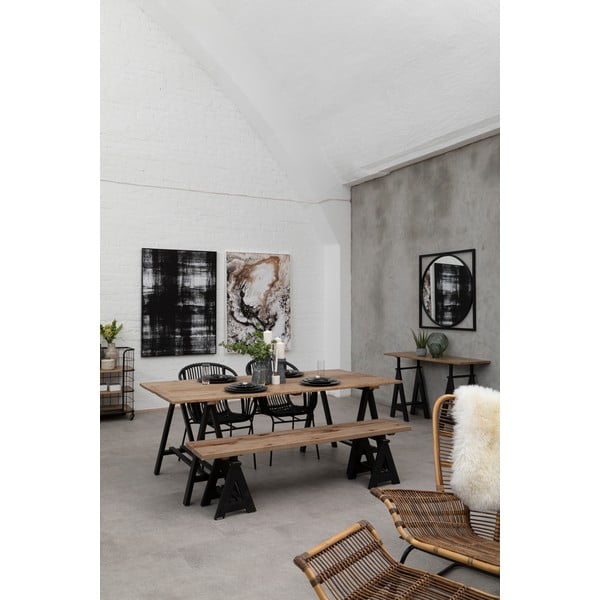 Natúr színű konzolasztal borovi fenyő asztallappal 45x130 cm Hampstead – Premier Housewares-image-1