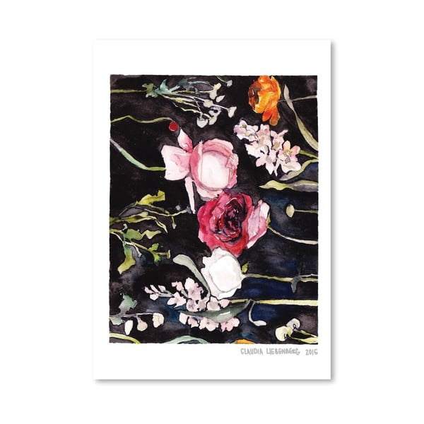 Blooms on Black II by Claudia Libenberg 30 x 42 cm-es plakát
