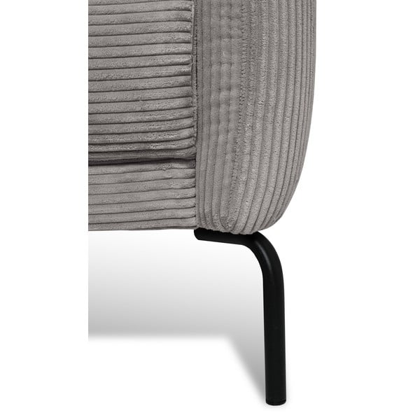 Világosszürke kordbársony sarokkanapé (bal oldali) Venray – Scandic-image-1