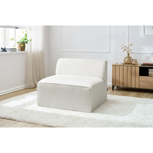 Fehér buklé kanapé modul (középső rész) Megeve – Bobochic Paris-image-1