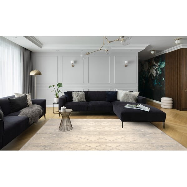 Krémszínű gyapjú szőnyeg 133x180 cm Colette – Agnella-image-1