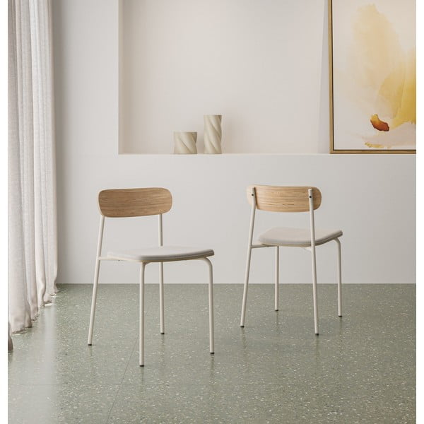 Bézs-natúr színű étkezőszék szett 2 db-os Adriana – Marckeric-image-1