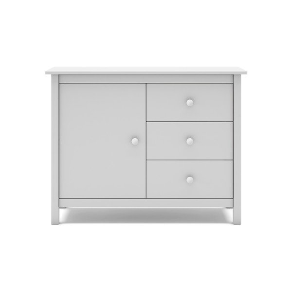 Fehér borovi fenyő alacsony gyerek komód 90x80 cm Max – Marckeric-image-2