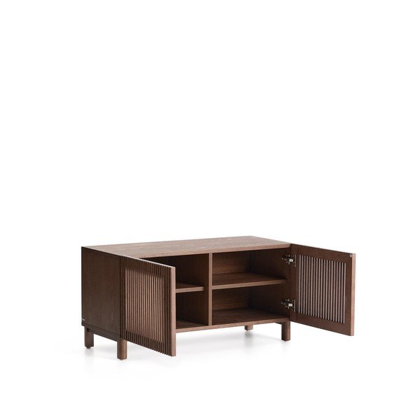 Sötétbarna cipőtartó kőrisfa dekorral 98x50x43 cm Beyla – Kave Home-image-3