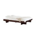 Barna MDF franciaágy ágytámla nélkül ágyráccsal 160x200 cm kőrisfa dekorral Kito – noo.ma