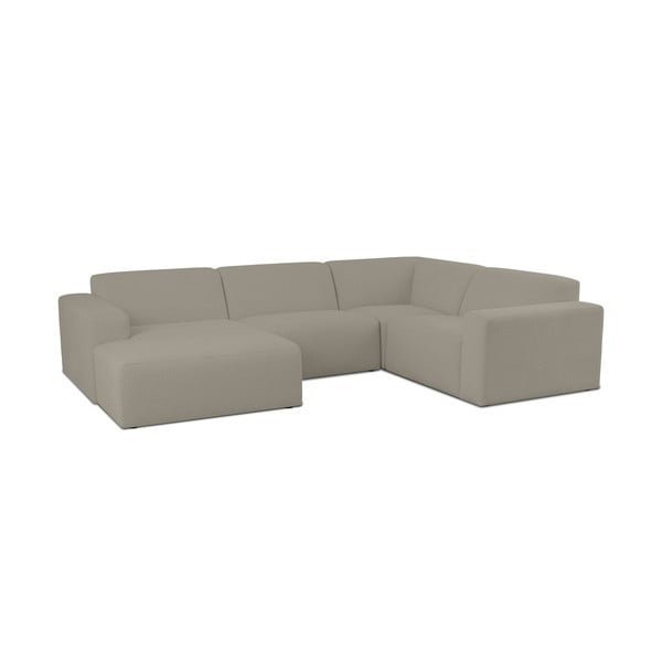 Világosbarna buklé sarokkanapé (U alakú) Roxy – Scandic-image-1