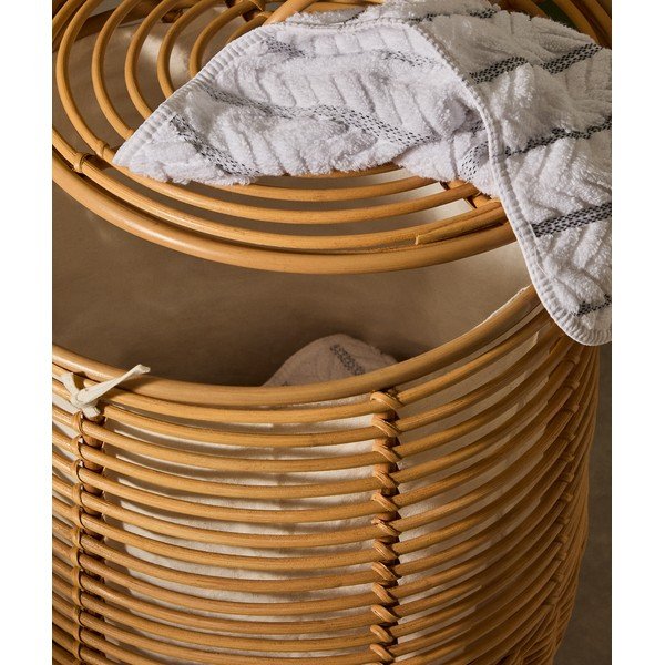 Natúr színű rattan szennyeskosár Liora – Kave Home-image-2