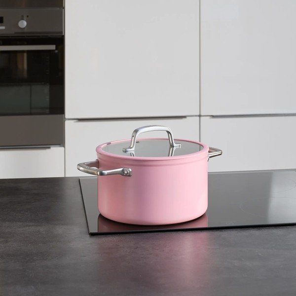 Indukciós tűzhelyhez alkalmas edény fedővel-kerámia felülettel 5,5 l Meda 3.0 – FABINI-image-1