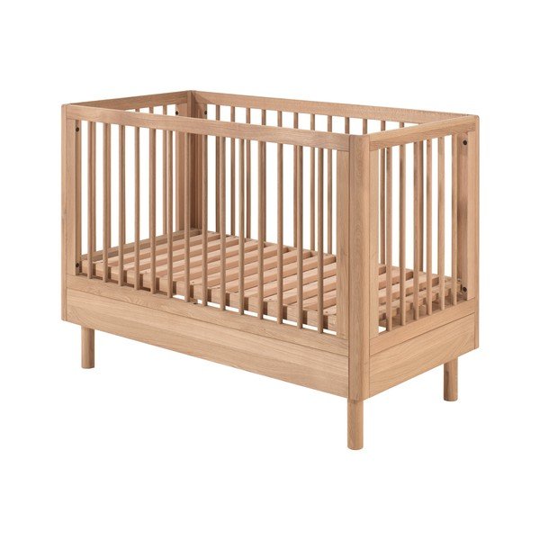 Natúr színű tölgyfa babaágy állítható magassággal 60x120 cm Forrest – Vipack-image-4