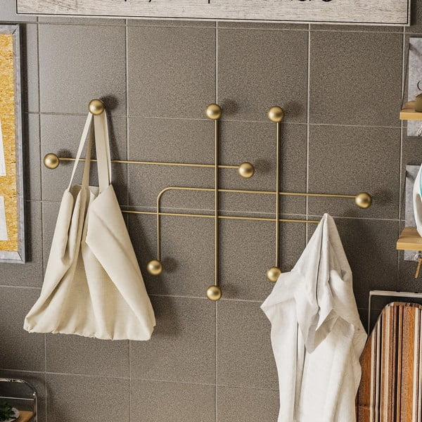 Aranyszínű fém fali fogas Dama – Kalune Design-image-3