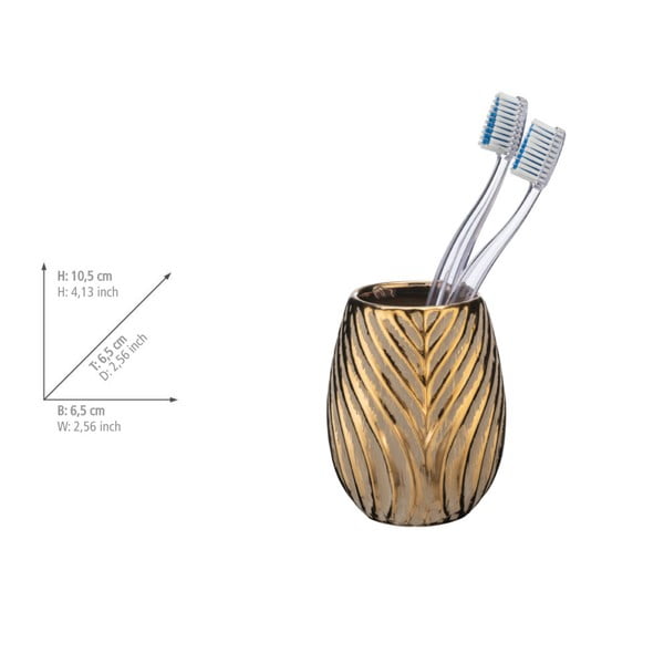 Aranyszínű kerámia fogkefetartó pohár Idro – Wenko-image-2