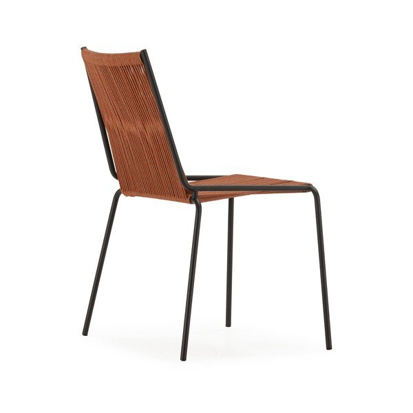 Terrakotta színű fém rakásolható étkezőszék szett 2 db-os Emily – Marckeric-image-3