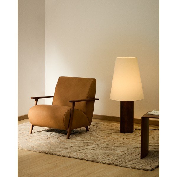 Barna bőr fotel Meghan – Kave Home-image-1