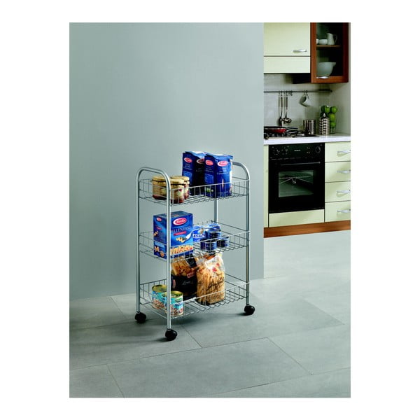 Lugano gurulós állvány, 3 db polccal - Metaltex-image-1