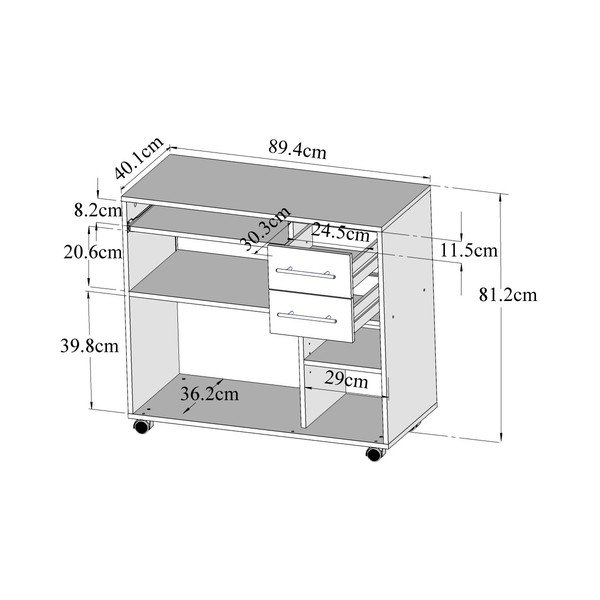 Marius fehér-piros gurulós konyhai tároló - Symbiosis-image-2
