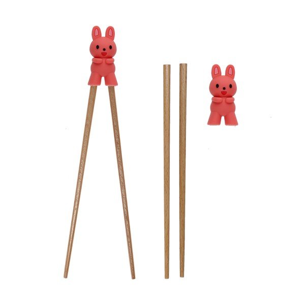 Natúr színű fa gyermek gyakorló evőpálcika Bunny – Rex London-image-3