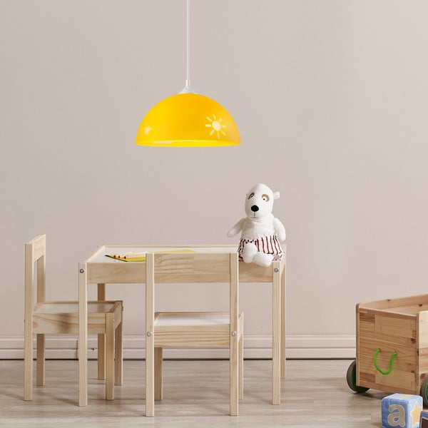 Okkersárga gyerek lámpa üveg búrával ø 30 cm Day & Night – LAMKUR-image-2