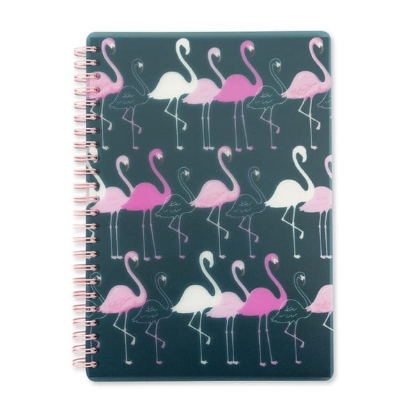 Flamingo sötétkék jegyzetfüzet, - GO Stationery