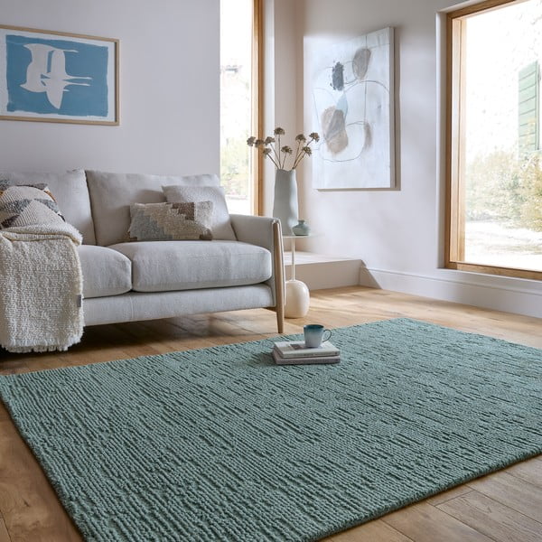Szürkéskék kézi szövésű gyapjú szőnyeg 160x230 cm Harris Boucle – Flair Rugs-image-1