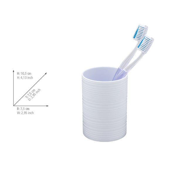 Fehér műanyag fogkefetartó pohár Lyon – Allstar-image-3