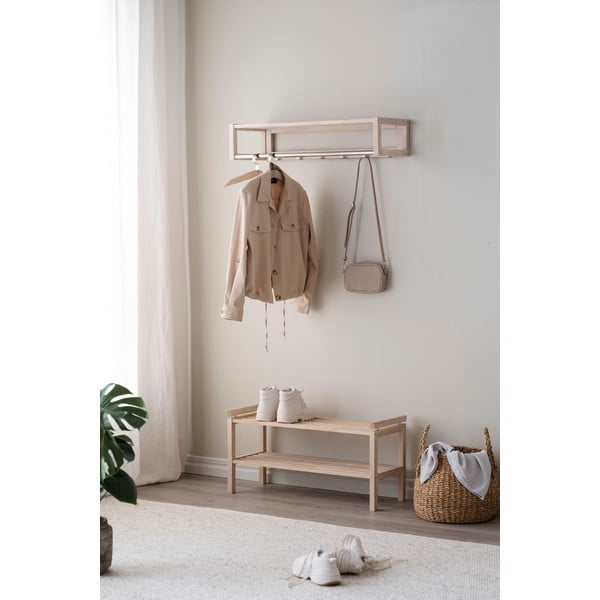 Natúr színű tölgyfa cipőtartó Confetti – Rowico-image-3