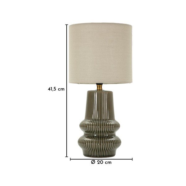 Khaki-krémszínű kerámia asztali lámpa textil búrával (magasság 41,5 cm) Harmony – Mauro Ferretti-image-4