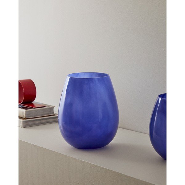 Kék üveg váza (magasság 26 cm) Kelse – Kave Home-image-1