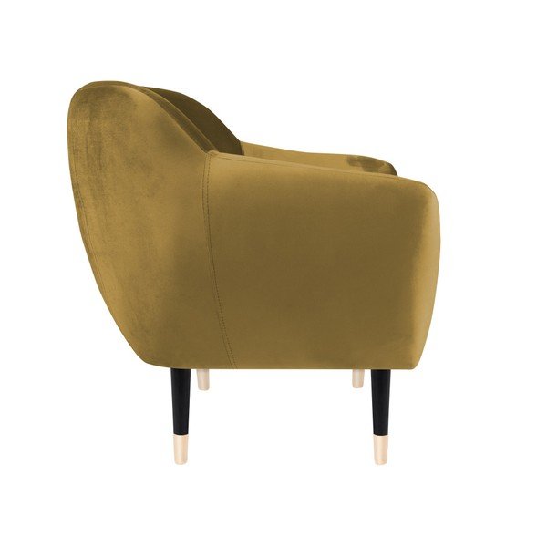 Amelie mustársárga fotel fekete lábakkal - Mazzini Sofas-image-3