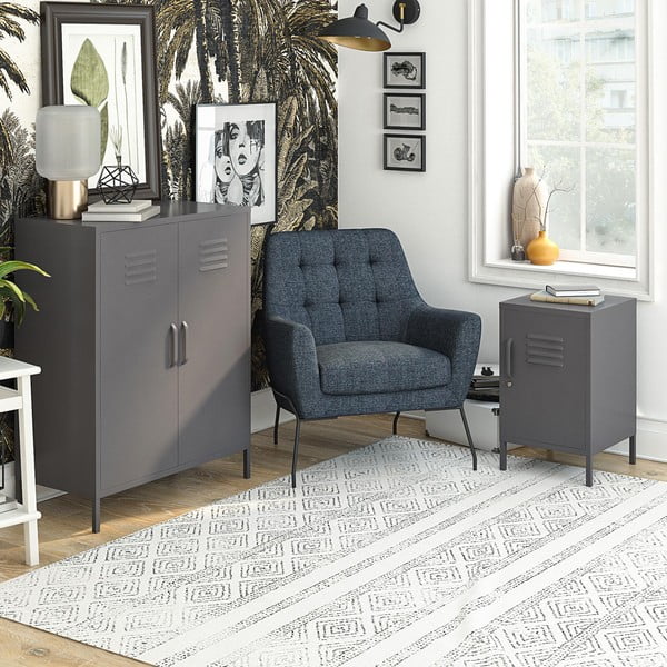 Szürke fém szekrény 80x102 cm Bradford – Støraa-image-1