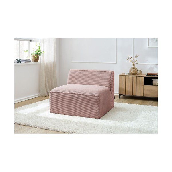 Rózsaszín kordbársony kanapé modul (középső rész) Megeve – Bobochic Paris-image-1