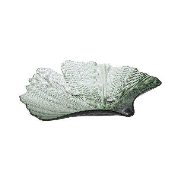 Üveg dekoratív tálca 31x33 cm Gingko – Ixia-image-2