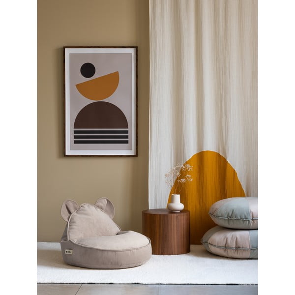 Bézs bársony gyerek babzsákfotel Bear – Wigiwama-image-3