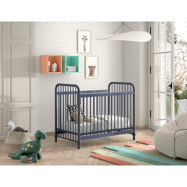 Kék fém babaágy 60x120 cm BRONXX – Vipack-image-1